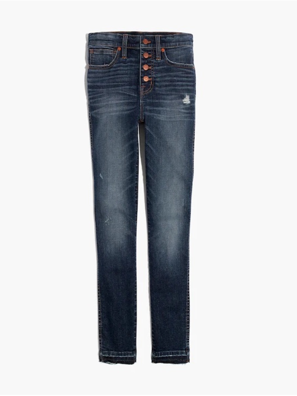 MADEWELL -  10" High-Rise Skinny Jeans: Drop-Hem Edition